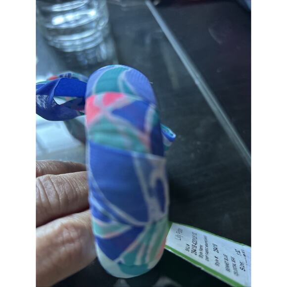 Lilly Pulitzer Fabric Wrapped Bow Bangle Bennet Blue Celestial Seas One Size NWT - Picture 5 of 10